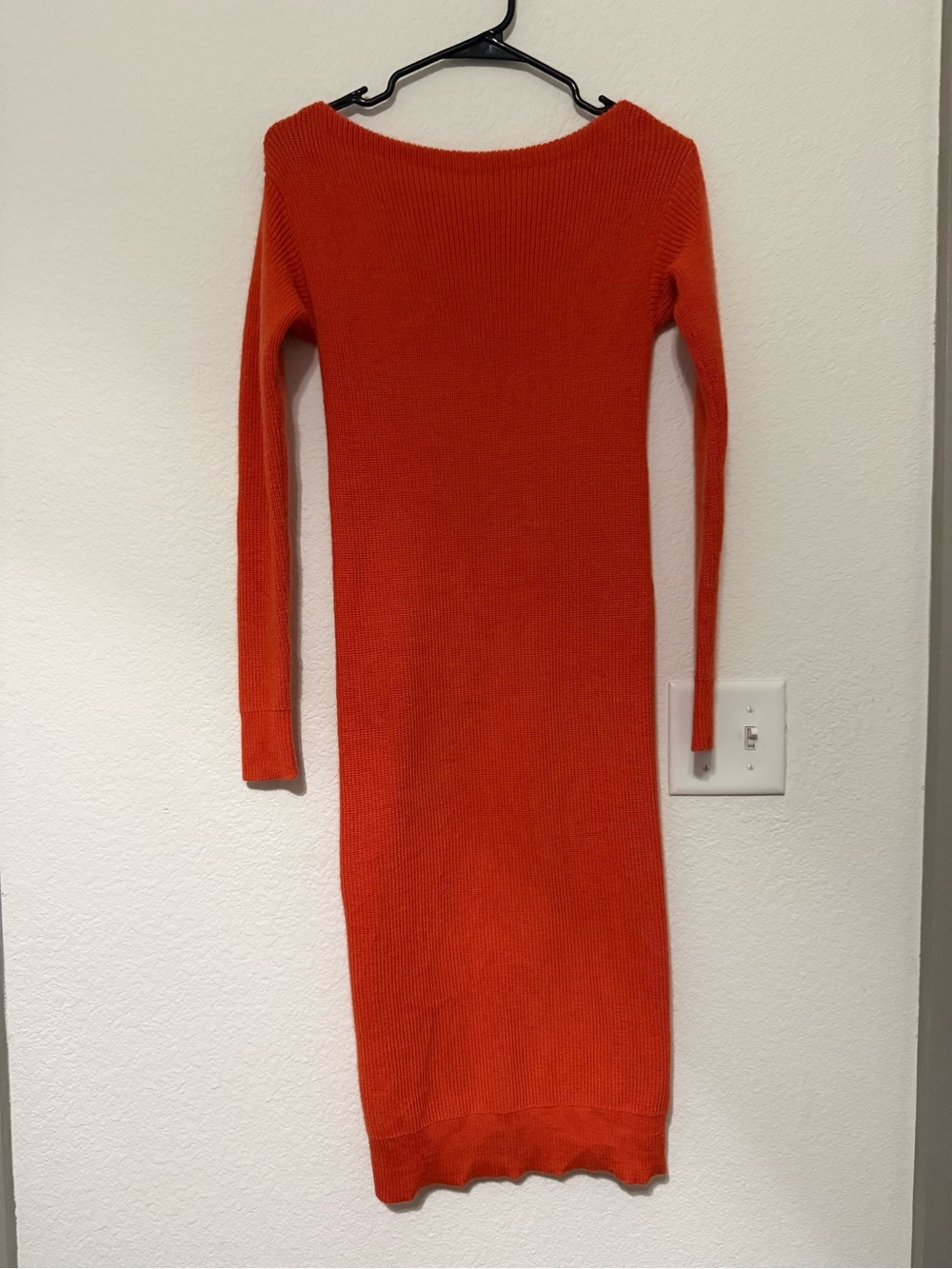 Lauren Ralph Lauren Slim Ribbed Long-Sleeve Knit Midi Sweater Dress - Orange